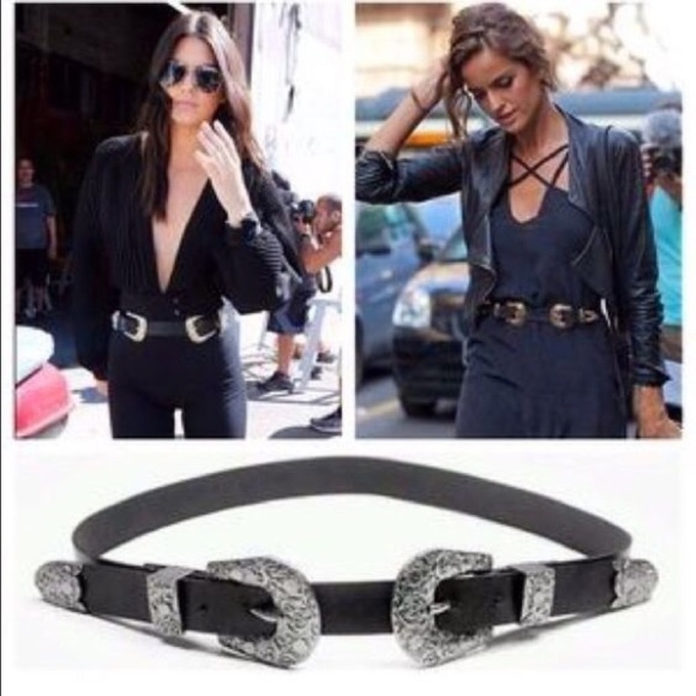 Double buckle western belt NEW